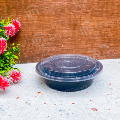 16Oz / 450Ml Round Black Bowls Est
