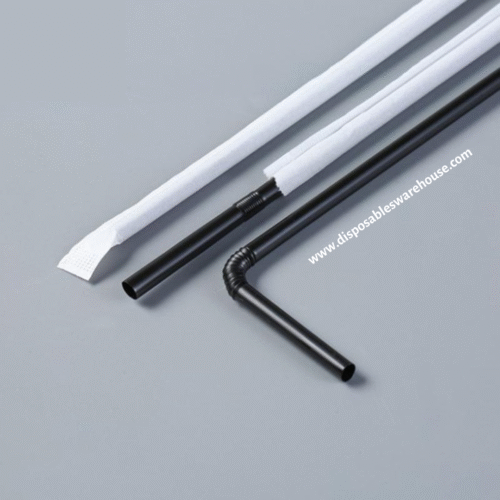 PAPER WRAPPED FLEXIBLE STRAWS (6MM) - (200pcs in pack)