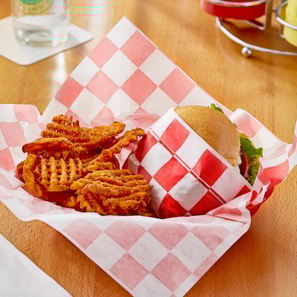 RED CHECKERED GREASEPROOF PAPER(30cmx30cm)