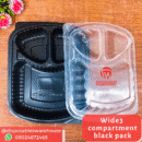 Wide 3 compartment black pack