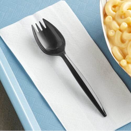 LONG BLACK DESSERT SPORK (50pcs/pack)