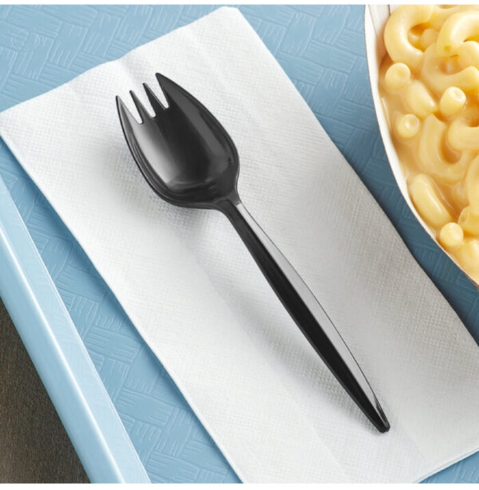 LONG BLACK DESSERT SPORK (50pcs/pack)