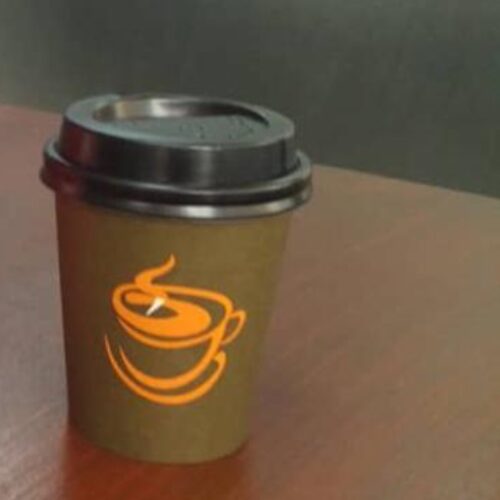 8OZ BROWN GENERIC COFFEE CUP WITH SIPPER LID(50pcs/roll)