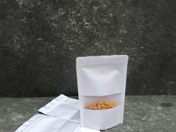 14X22CM WHITE KRAFT STANDUP POUCH