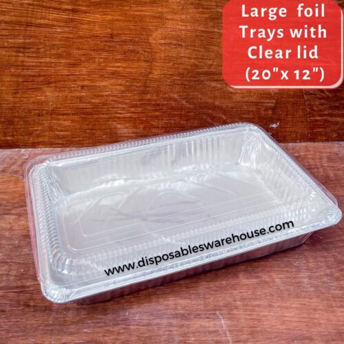 LARGE FOIL TRAYS WITH CLEAR LID (8 LITRES)