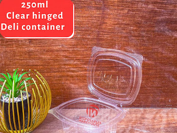250ML CLEAR RECTANGULAR SALAD HINGED PACK