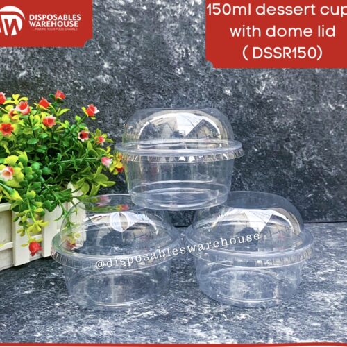 150ML DESSERT CUP WITH DOME LID (50pcs/roll)