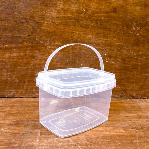 3 Litres Transparent Square Pail With Handle