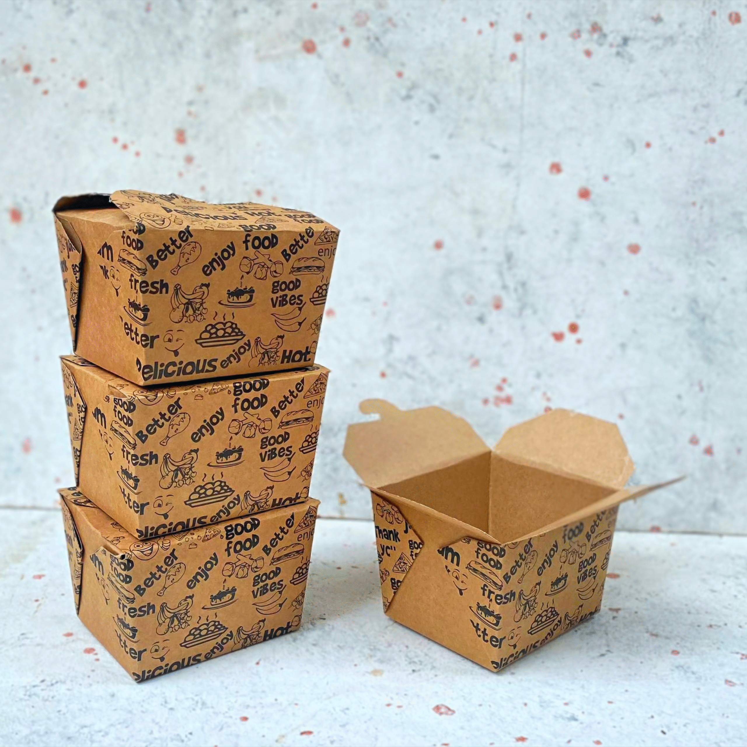 650ML/700ML GENERIC DESIGN LUNCH BOX (KRAFT/BLACK)