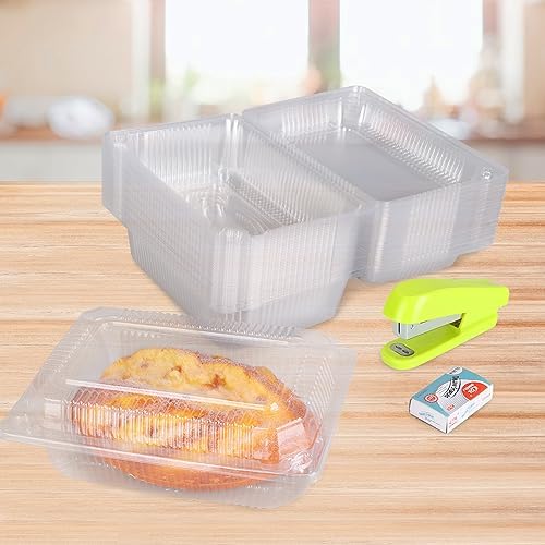 2 Compartment Clear Pastry Hinged Pack (10pcs/pack)