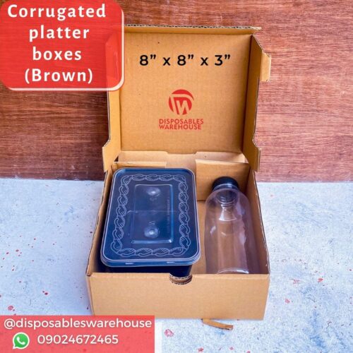 8 INCHES BROWN FOOD BOX