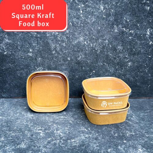 500ML SQUARE KRAFT BOX