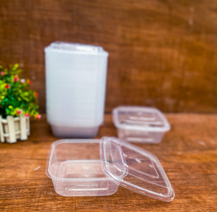 500ML TRANSPARENT SQUARE FOOD PACK (25pcs/pack)