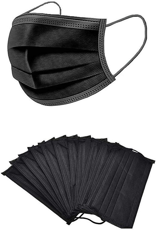 BLACK DISPOSABLE FACEMASK (50pcs/pack)