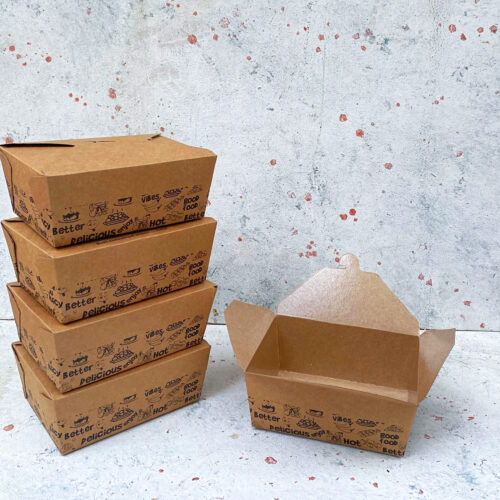 800ML GENERIC DESIGN LUNCH BOX (KRAFT/BLACK)