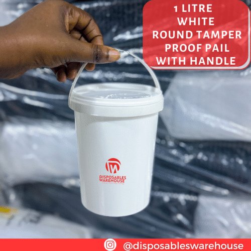 1 LITRE WHITE ROUND BUCKET (10pcs)