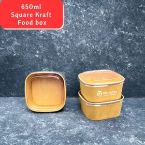 650ML SQUARE KRAFT BOX