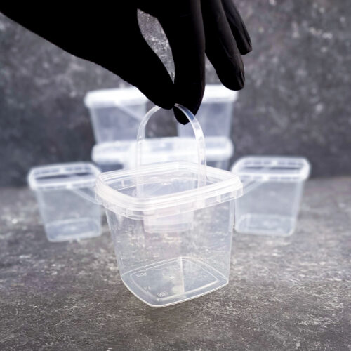 500ML Transparent Square Pail Foreign (5pcs)