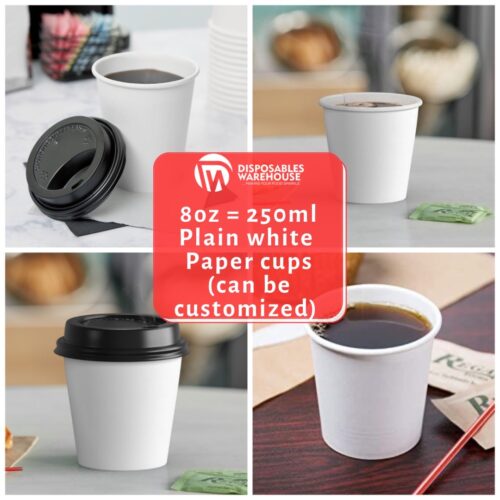 8OZ WHITE COFFEE CUP WITH SIPPER LID(50pcs/roll)