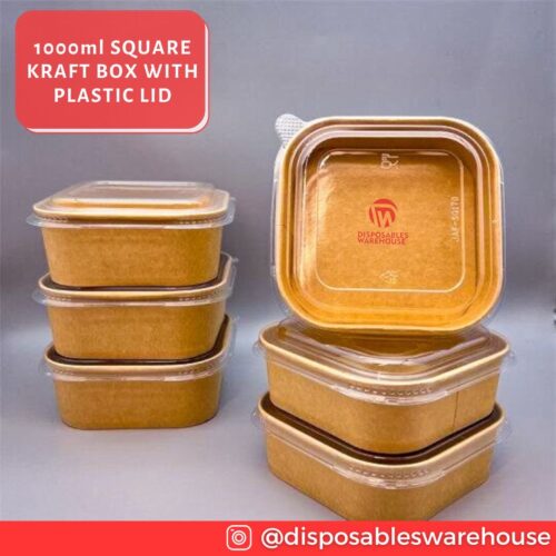 1000ML SQUARE KRAFT BOX