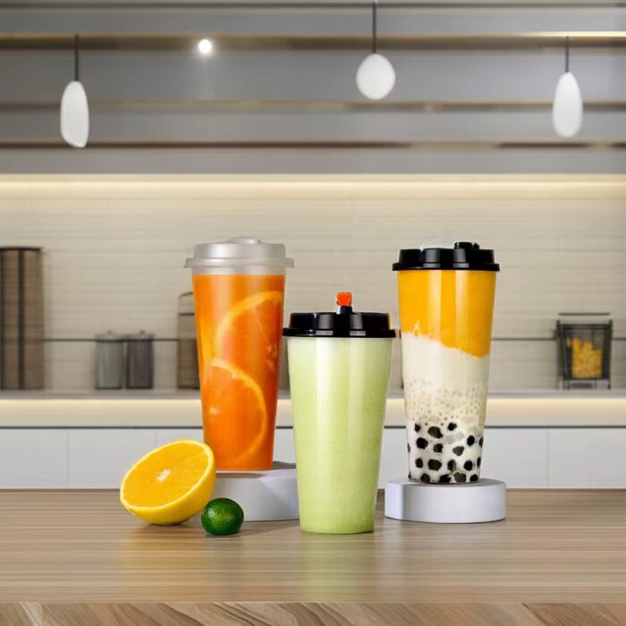 700ML INJECTION CUP WITH BLACK LID & STOPPER(10pcs/roll)