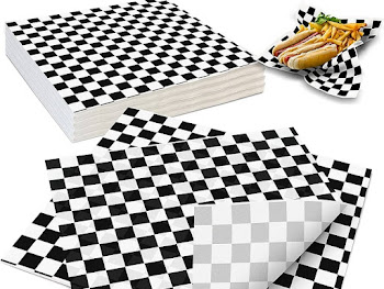 BLACK CHECKERED GREASEPROOF PAPER(30cmx30cm)