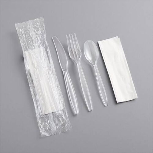 WRAPPED CLEAR 3 CUTLERIES KITS HEAVY DUTY (25pcs/pack)