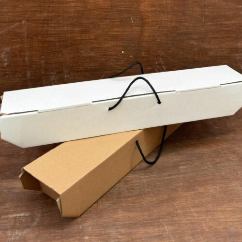 BROWN FISH BOX WITH ROPE HANDLE