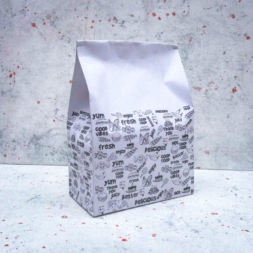 GNR MEDIUM SLIM PAPER BAGS WITHOUT HANDLE (WHITE & BLACK) (10pcs)