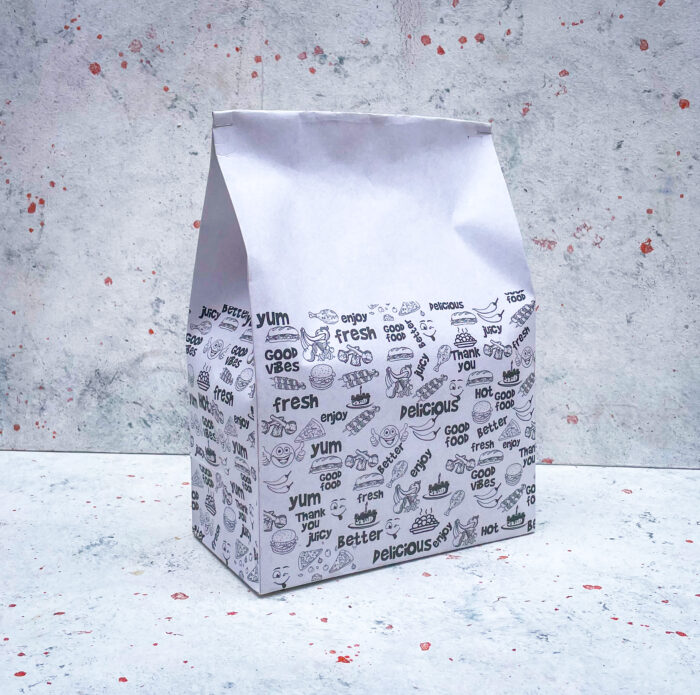 GNR MEDIUM SLIM PAPER BAGS WITHOUT HANDLE (WHITE & BLACK) (10pcs)