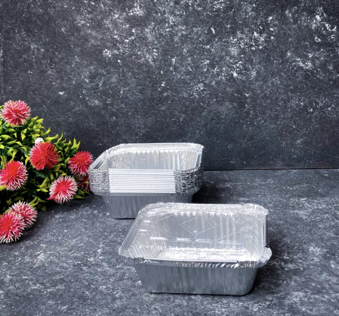 MEDIUM FOIL PLATE (350ml) WITH CLEAR LID (25pcs)