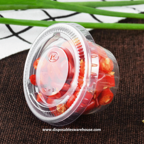 2oz CLEAR SAUCE CUPS WITH DETACHED LID (60ML) (50pcs)