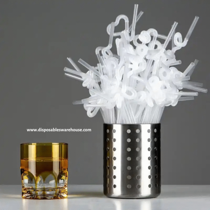 TRANSPARENT CHAPMAN FLEXIBLE STRAWS (6MM) - (100pcs/pack)