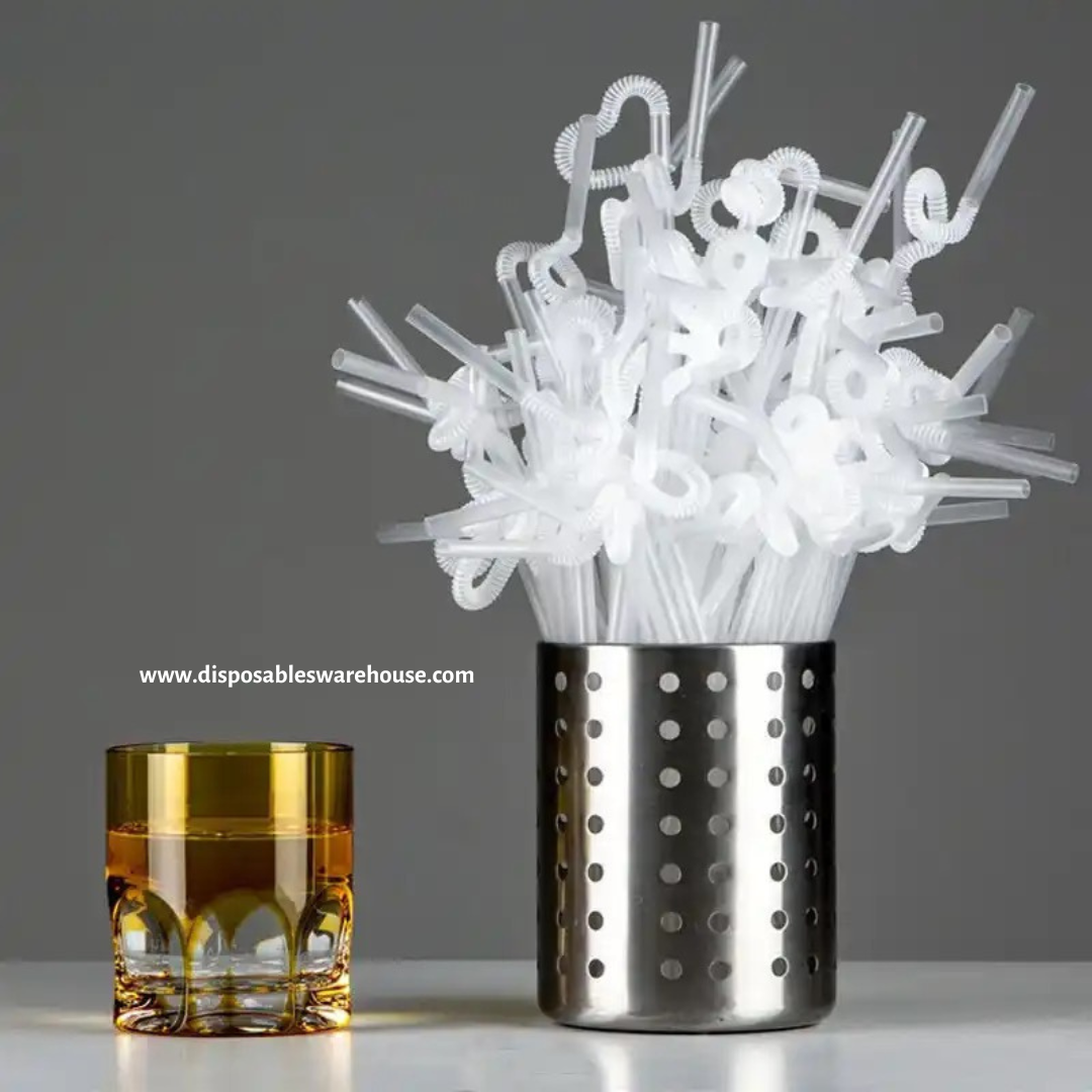 TRANSPARENT CHAPMAN FLEXIBLE STRAWS (6MM) - (100pcs/pack)