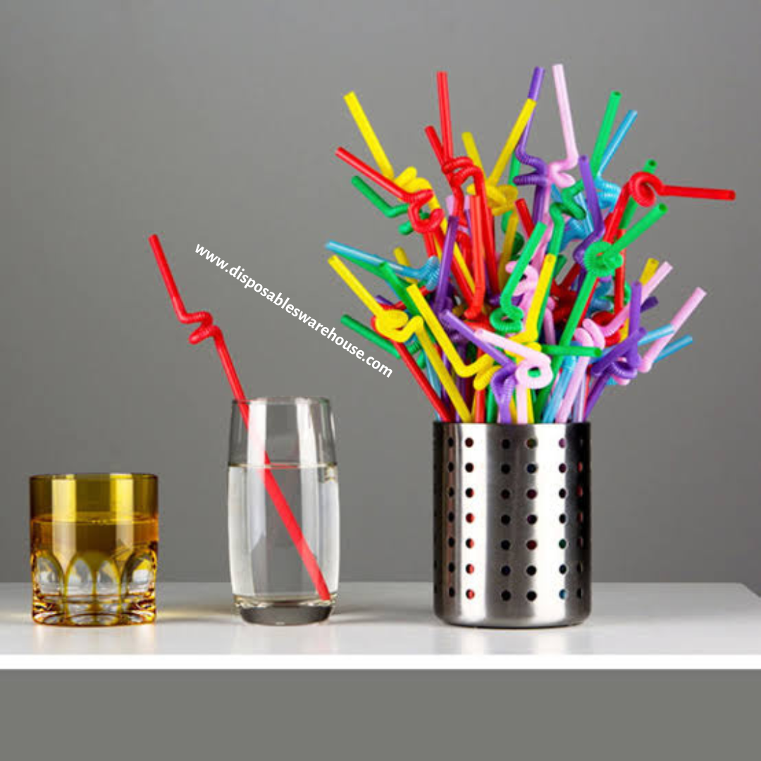 COLORED CHAPMAN FLEXIBLE STRAWS (6MM) - (100pcs/pack)