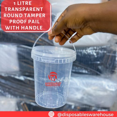 1 LITRE TRANSPARENT ROUND BUCKET (10pcs)