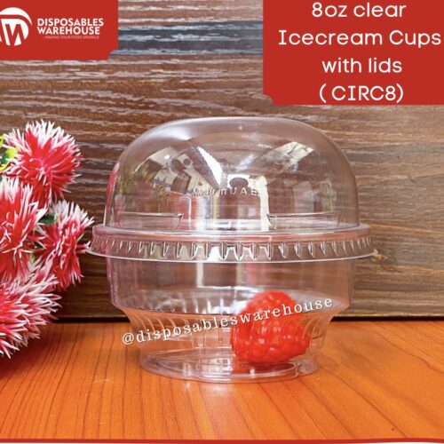 8oz CLEAR ICECREAM CUPS WITH DOME LID(50pcs/roll)