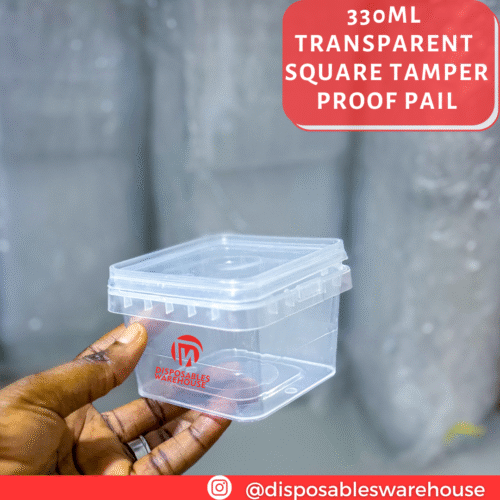 330ML TRANSPARENT SQUARE PAIL (10pcs)