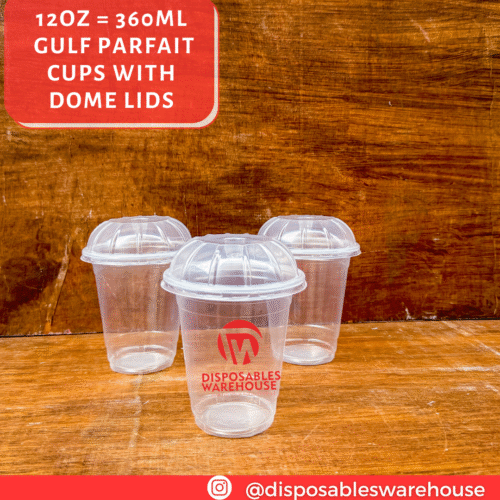 12OZ GULF PARFAIT CUP WITH DOME LIDS (50pcs/roll)