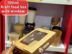 700ML KRAFT SALAD BOX WITH WINDOW (10pcs/pack)