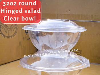 32oz / 1000ML ROUND SALAD BOWL WITH DETACHED LID