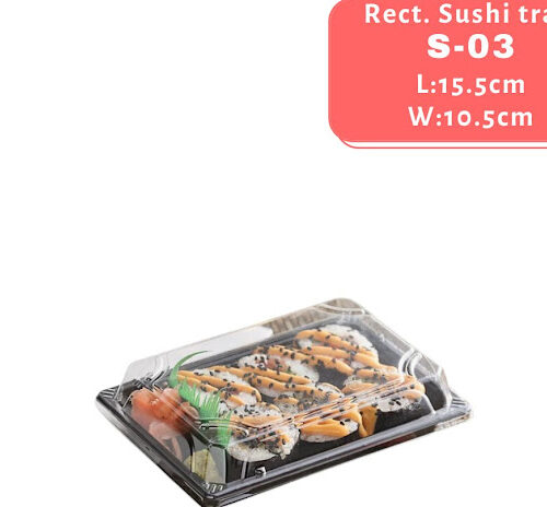 RECTANGULAR SUSHI TRAYS (S-03) (L:15.5cm x W:10.5cm)