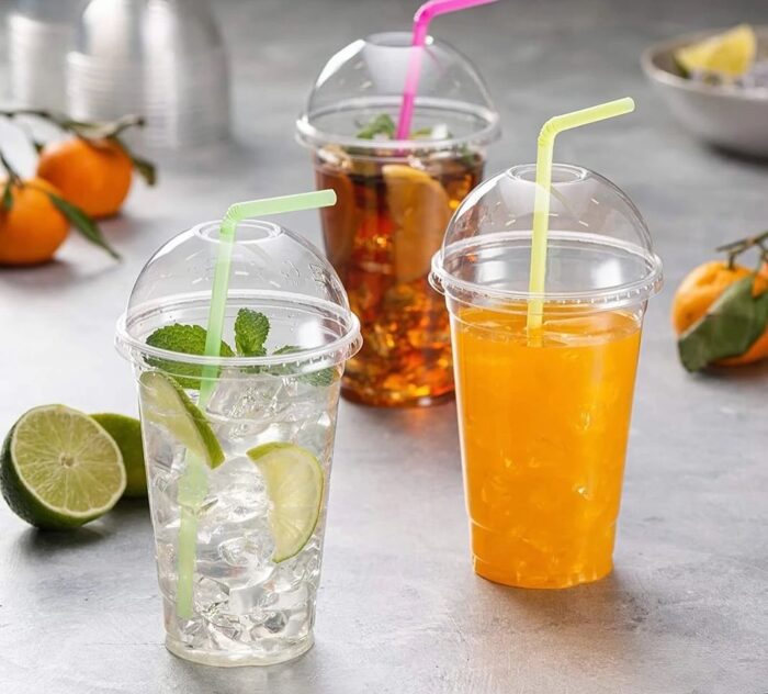 12OZ LONG PET CUP WITH FLAT LID (50pcs/roll)