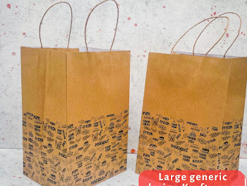 GNR LARGE PAPER BAGS WITH HANDLE (KRAFT & BLACK)