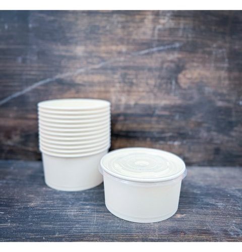1000ML ROUND WHITE KRAFT BOWL