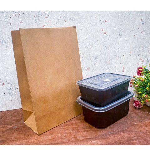 MEDIUM SLIM BROWN PAPER BAG WITHOUT HANDLE