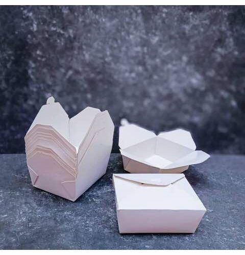 800ML WHITE LUNCH BOXES - 50pcs/pack