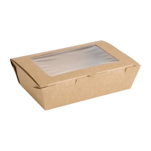 900ML KRAFT SALAD BOX WITH WINDOW (10pcs/pack)