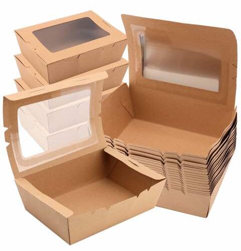 1200ML Kraft Salad Box With Window (10pcs/pack)
