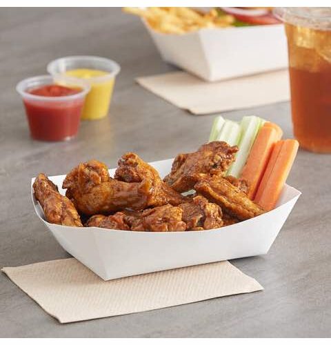 SMALL WHITE BOAT TRAY - 50pcs/pack